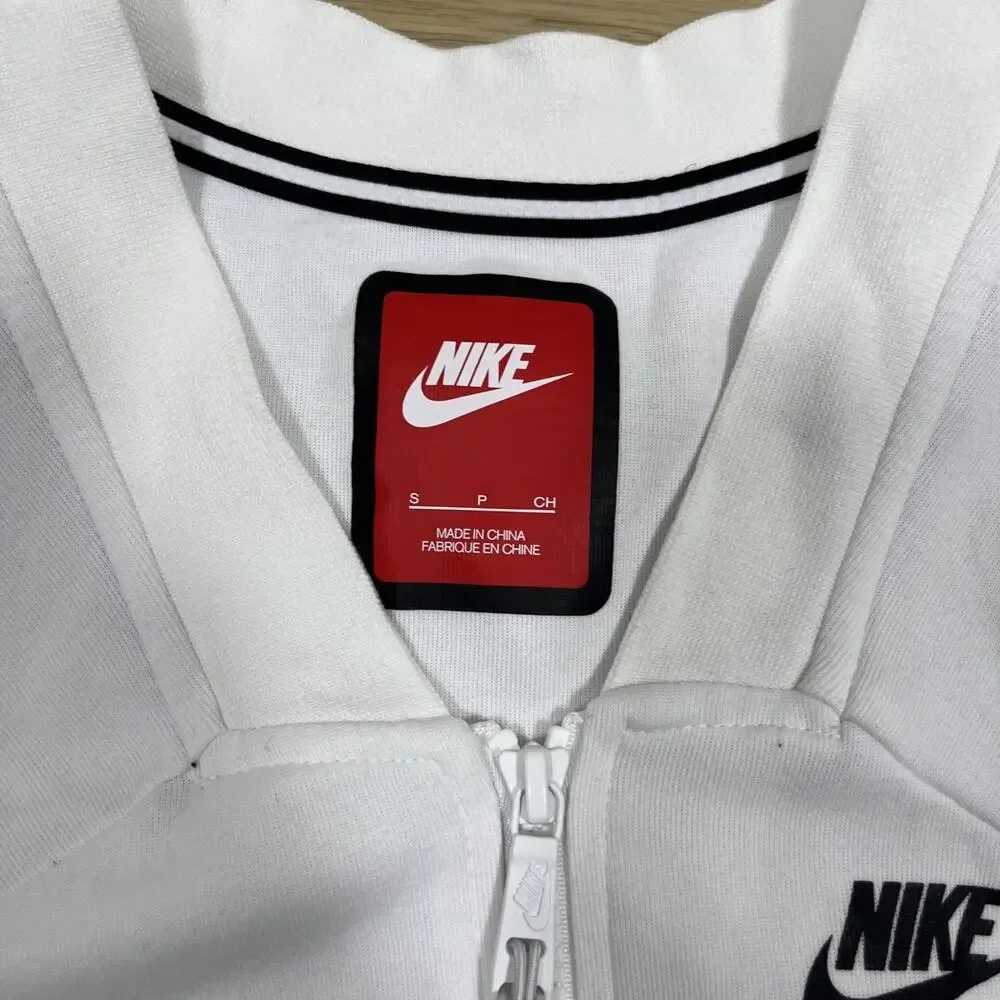 Nike Sweater Womens Medium White Vest Tech Fleece Mesh Cocoon Tunic Ladies